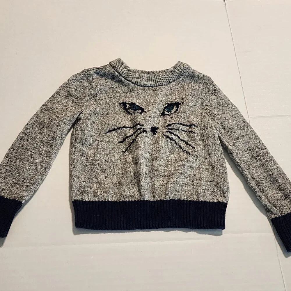Baby Gap 2 pc outfit girl sz 12-18 months Cat sweater Jeans School Play Daycare